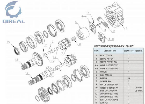 Excavator EX100-2 3 5 HPVO91DS ES Hydraulic Pump Repair Kit