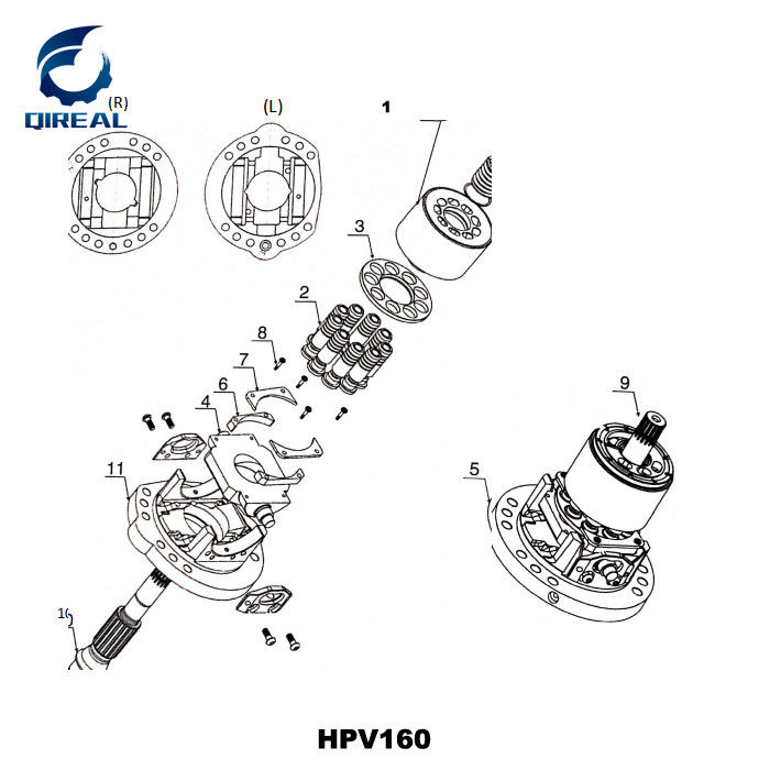 Construction Machinery Parts HPV160 Hydraulic Pump Repair Kit For Komatsu PC400-3 PC400-5